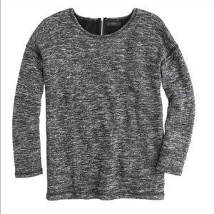 J.Crew Jaspé Space Dye‎ Tunic Zip-Back Detail Double Faced Jersey Wool Blend Top